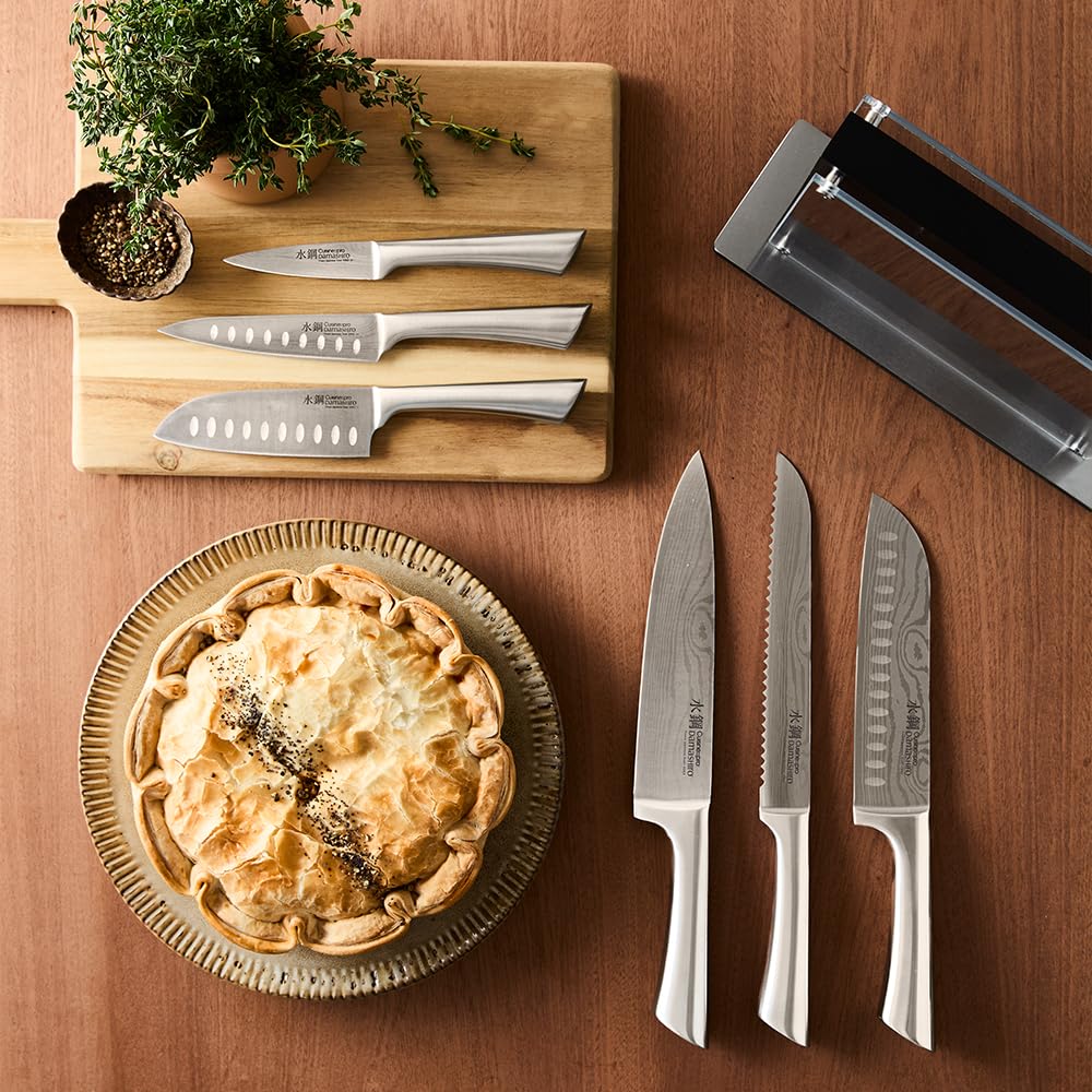 Japanese Steel Knife Set with Magnetic Knife Block