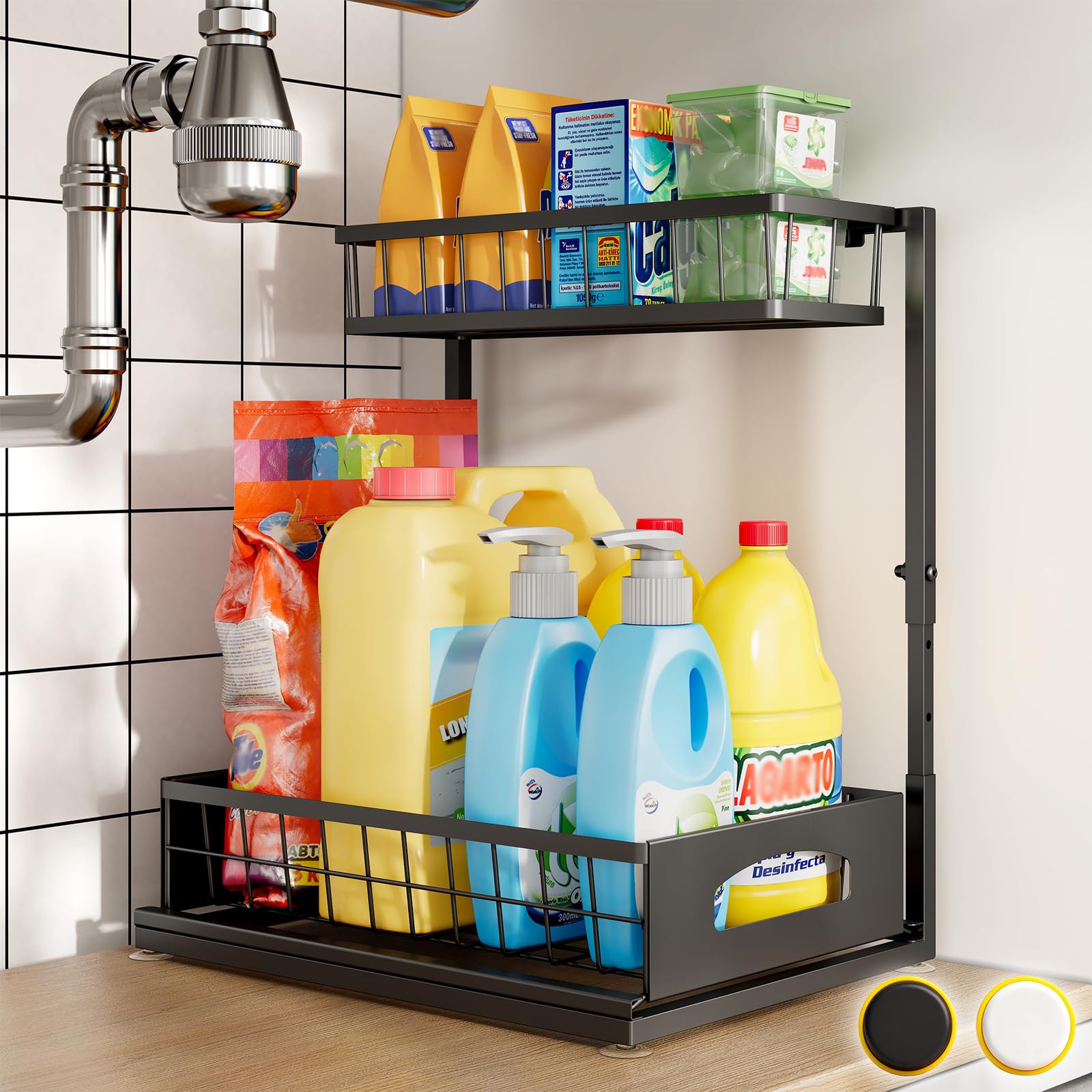 2-Tier Adjustable Pull-Out Under Sink Organizer