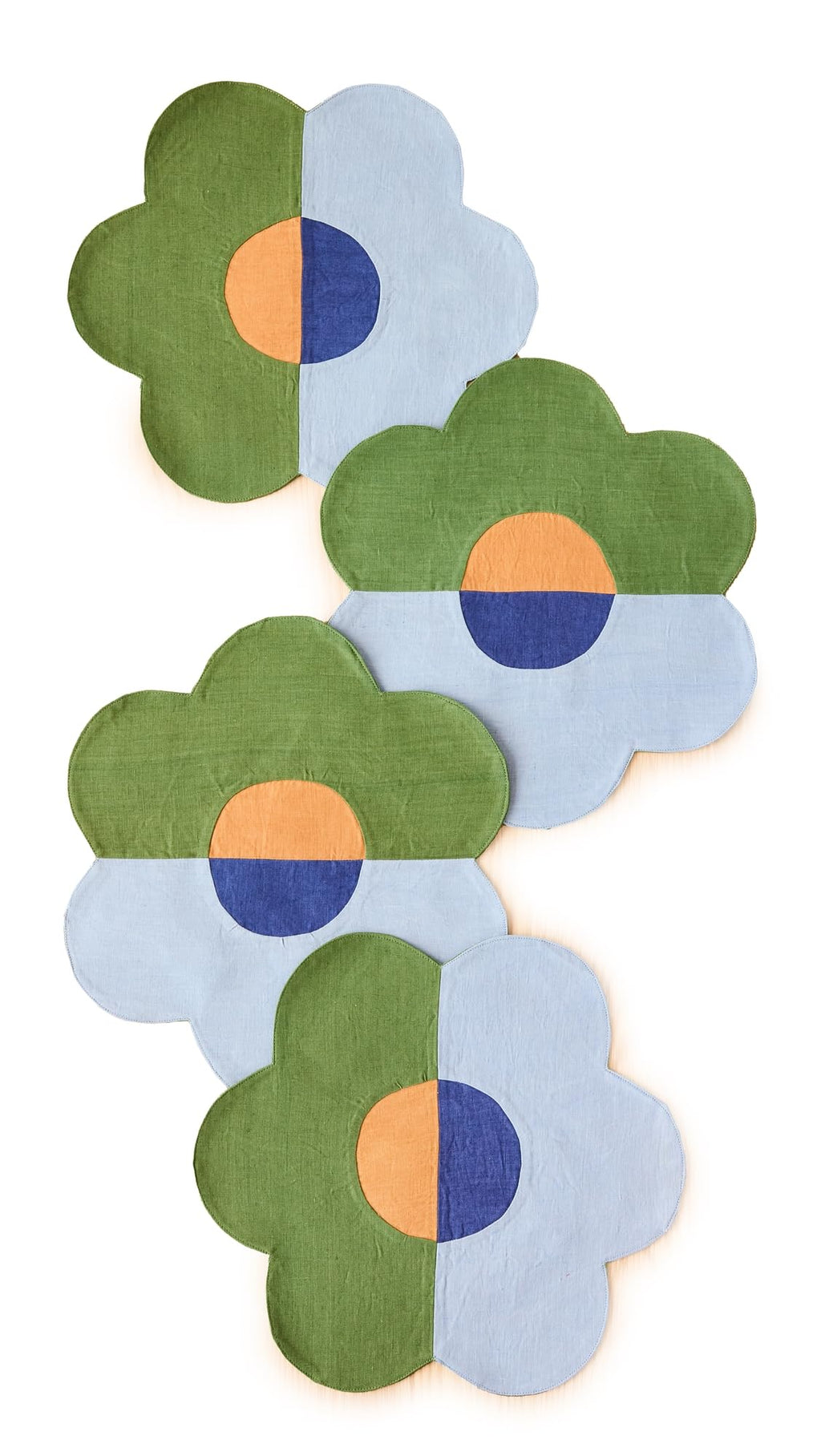 Misette Women's Linen Patchwork Placemats Set of 4