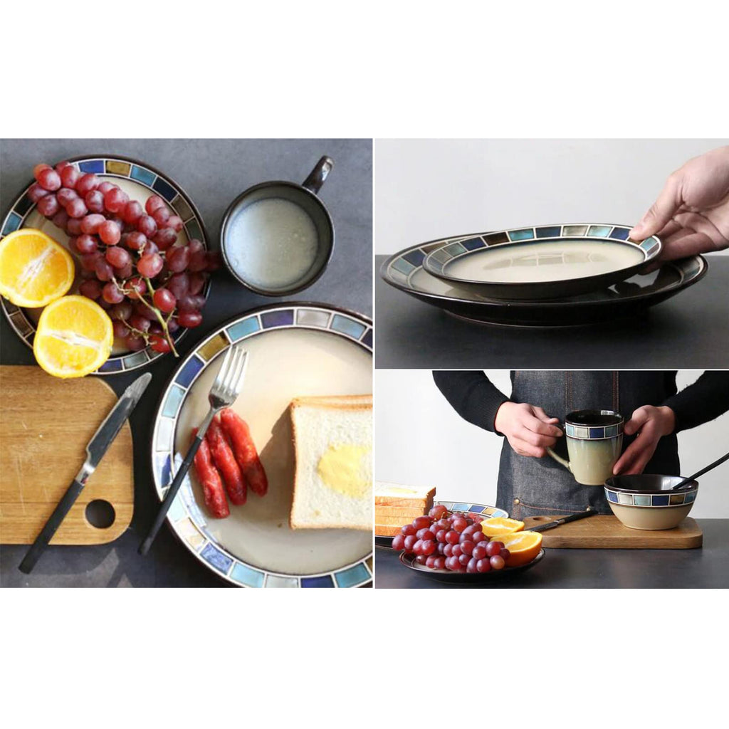32-Piece Reactive Glaze Stoneware Dinnerware Set for 4