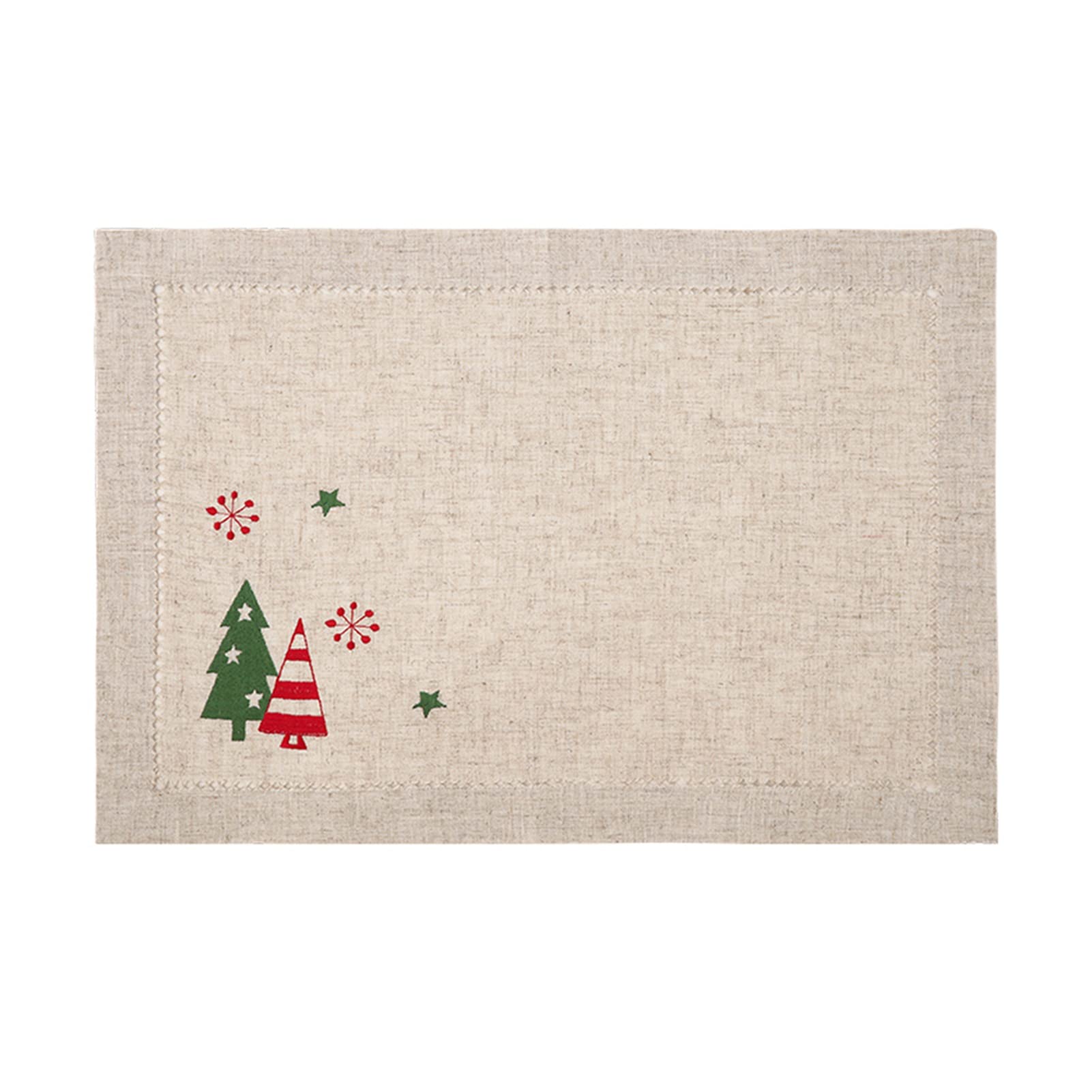 6-Piece Embroidered Linen Placemat Set