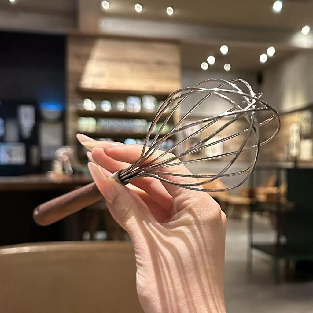 2-Piece Stainless Steel Whisk Set with Walnut Handles