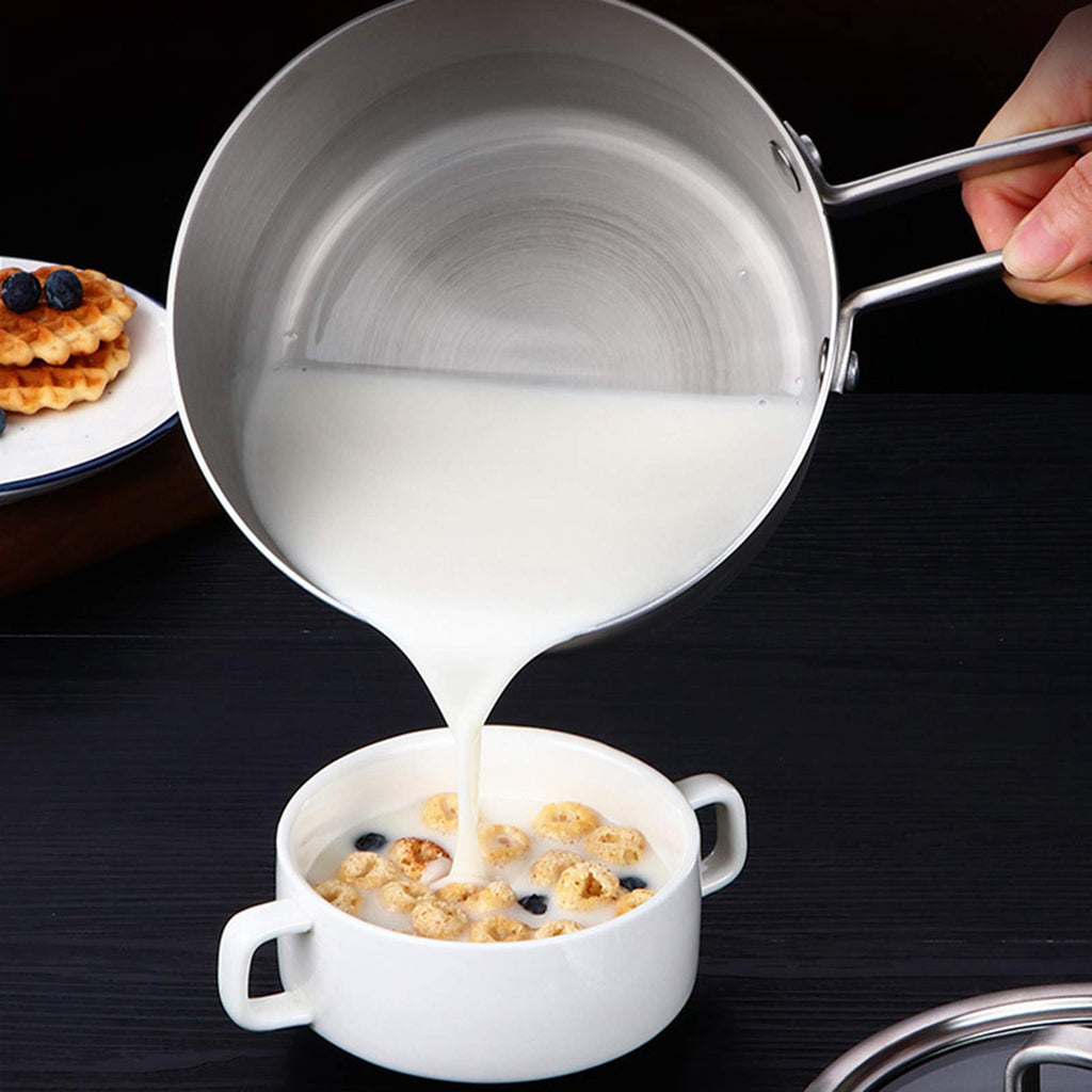 Stainless Steel Milk Saucepan with Glass Lid