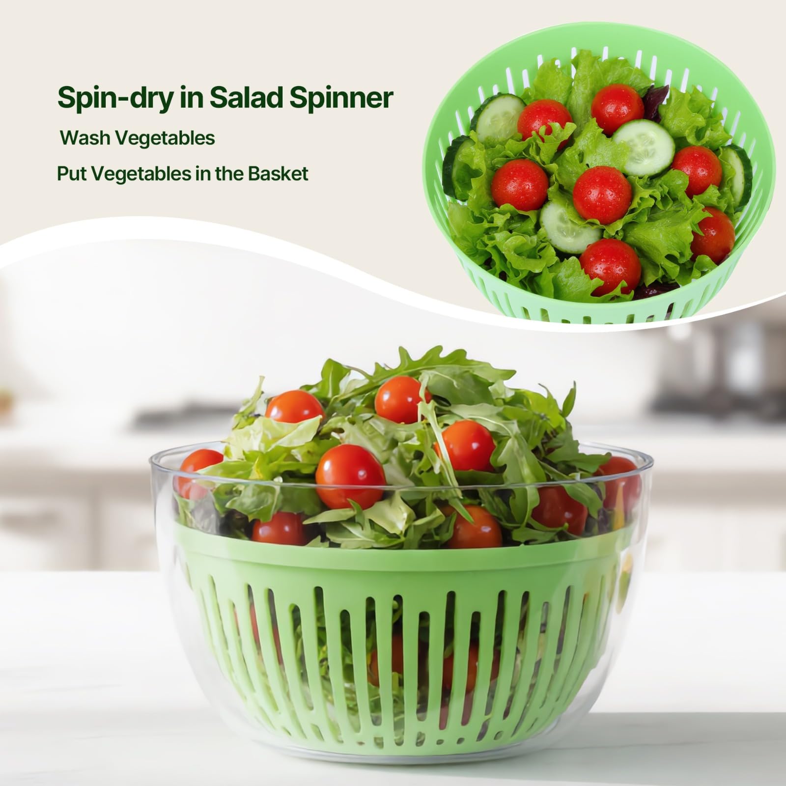 Multifunctional Salad Spinner with Slicer & Grater