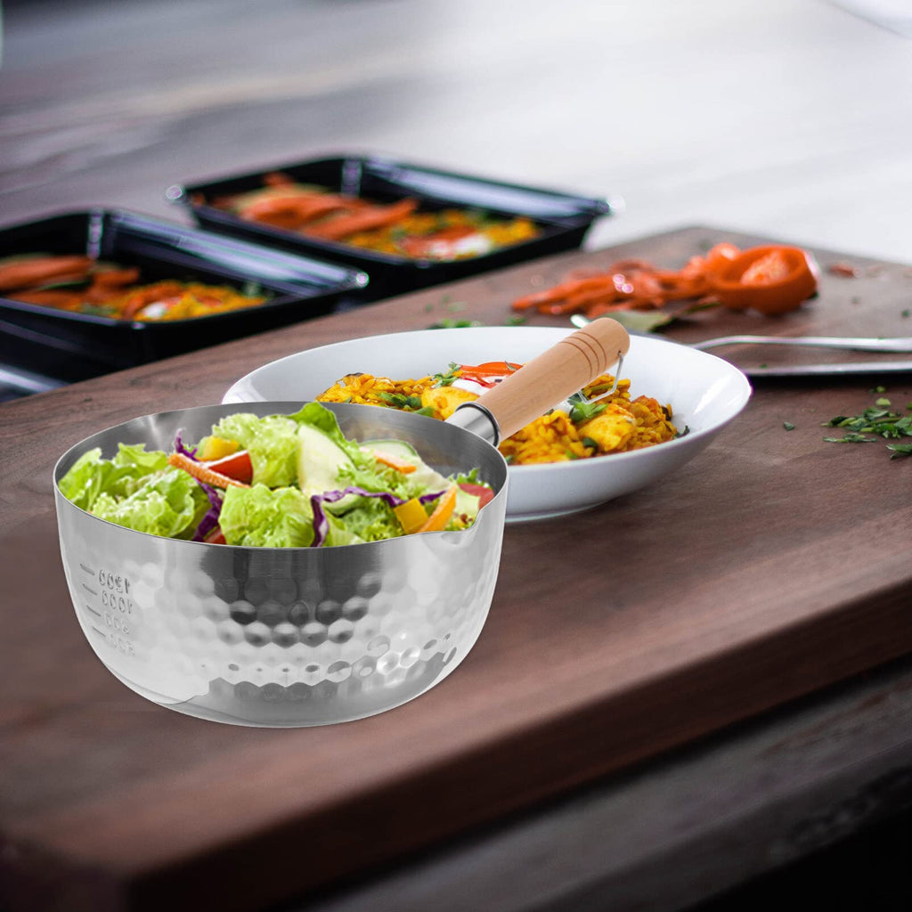 18cm Stainless Steel Snow Pan with Wooden Handle