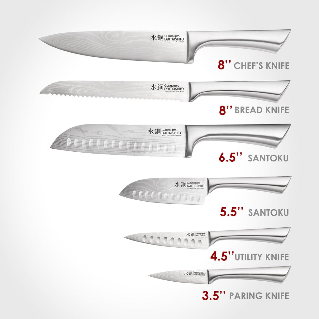 Japanese Steel Knife Set with Magnetic Knife Block