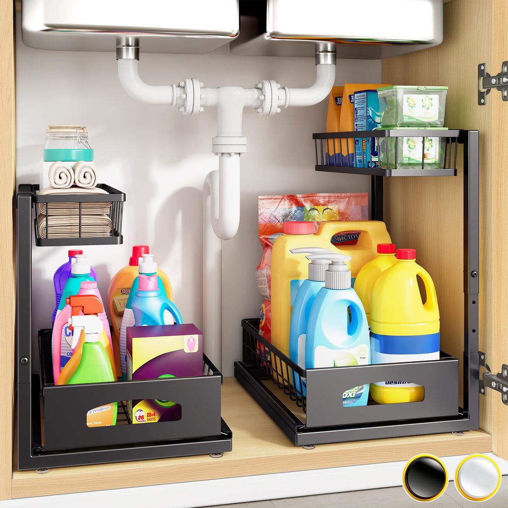 2-Tier Adjustable Pull-Out Under Sink Organizer