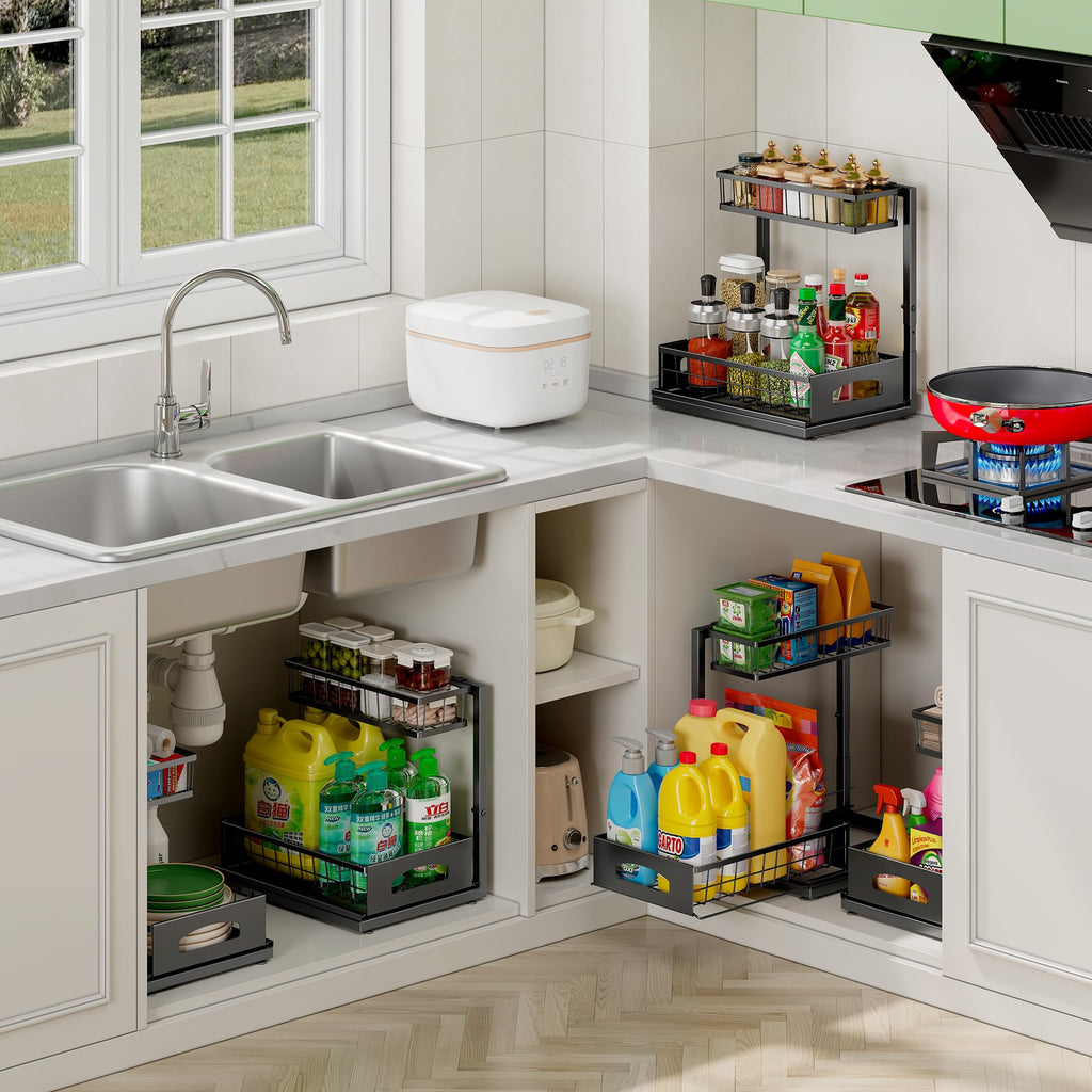 2-Tier Adjustable Pull-Out Under Sink Organizer
