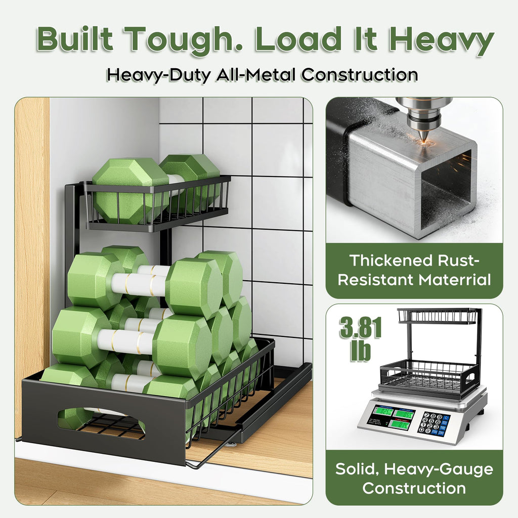 2-Tier Adjustable Pull-Out Under Sink Organizer