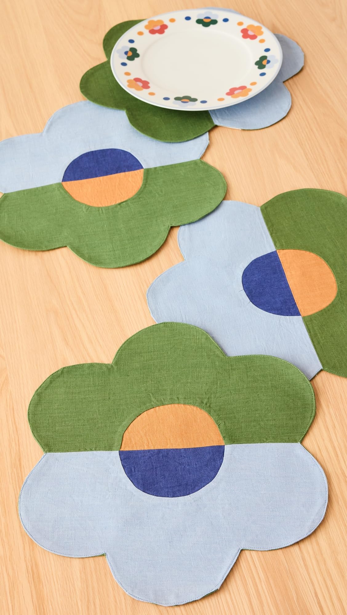 Misette Women's Linen Patchwork Placemats Set of 4