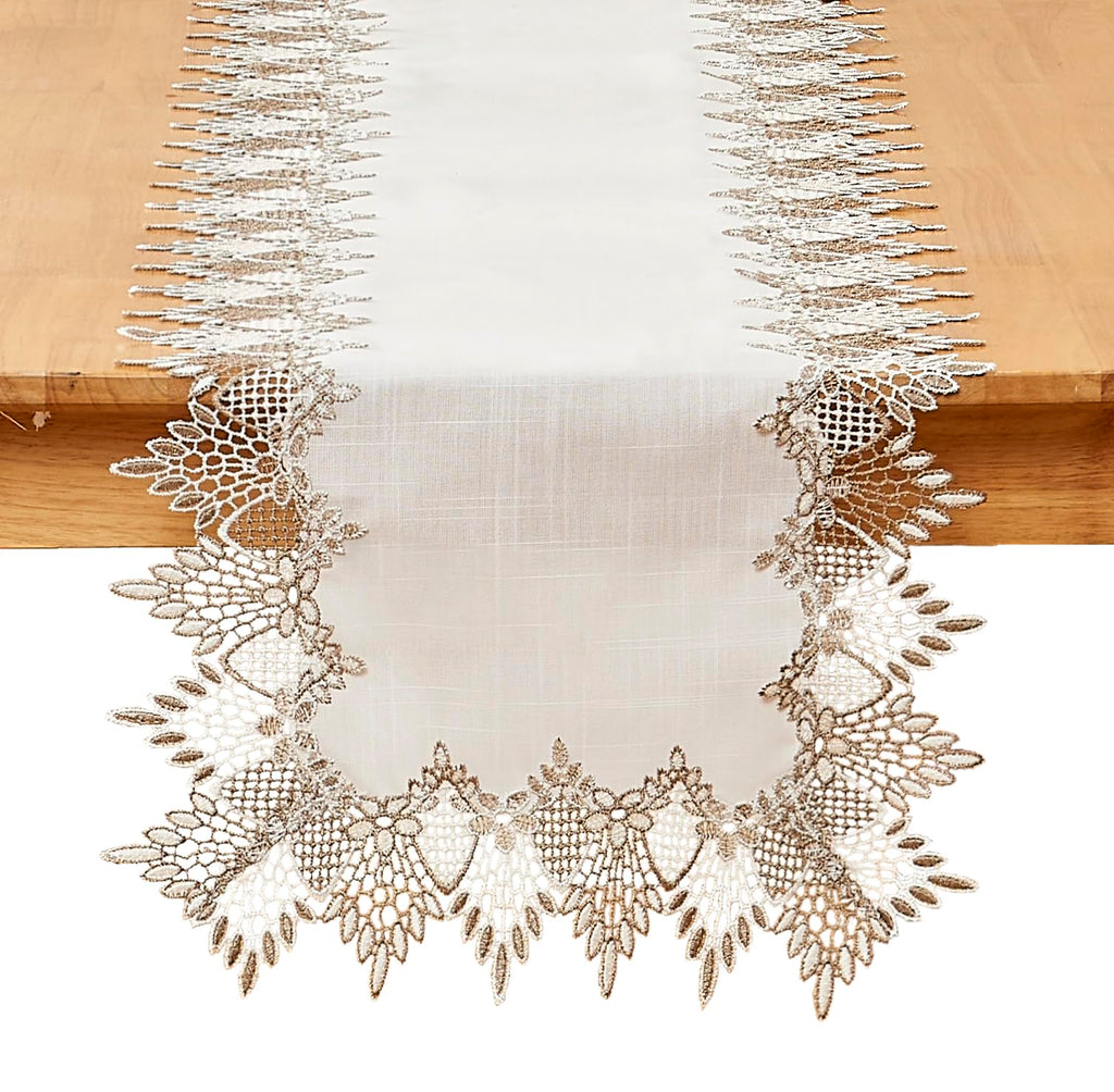White Lace Table Runner & Placemat Set