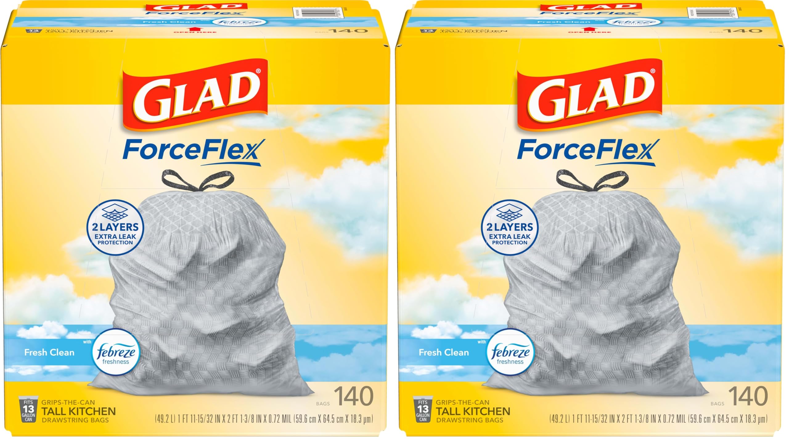 ForceFlex 13-Gallon Kitchen Trash Bags (140-Count)
