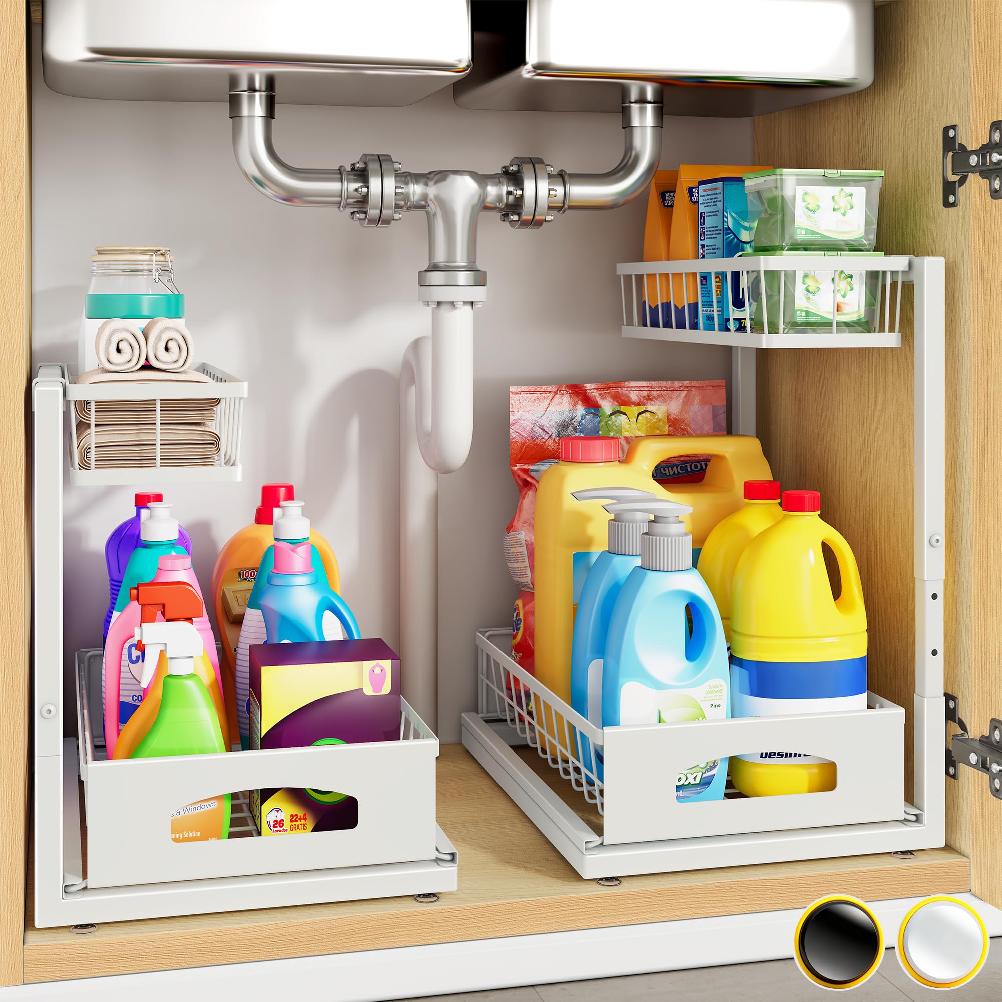 2-Tier Adjustable Pull-Out Under Sink Organizer