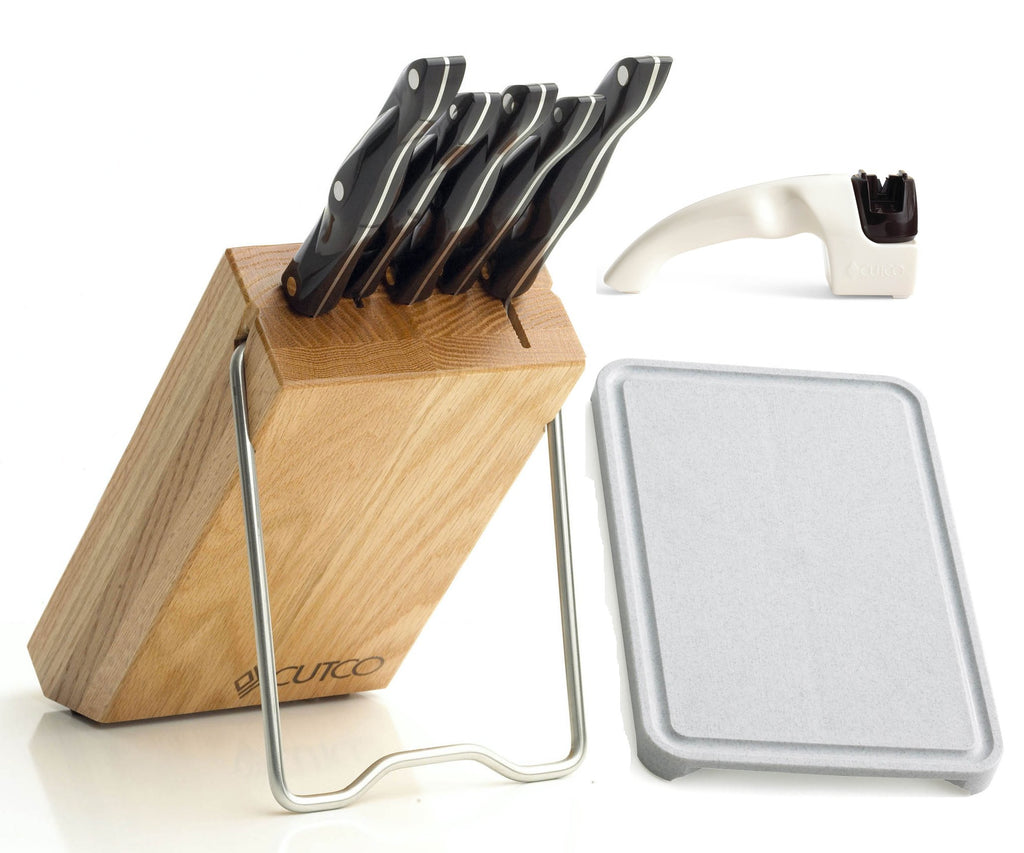 5-Piece High Carbon Stainless Knife Set with Oak Block