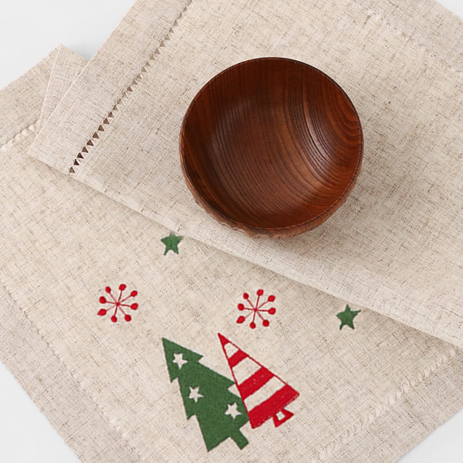 6-Piece Embroidered Linen Placemat Set