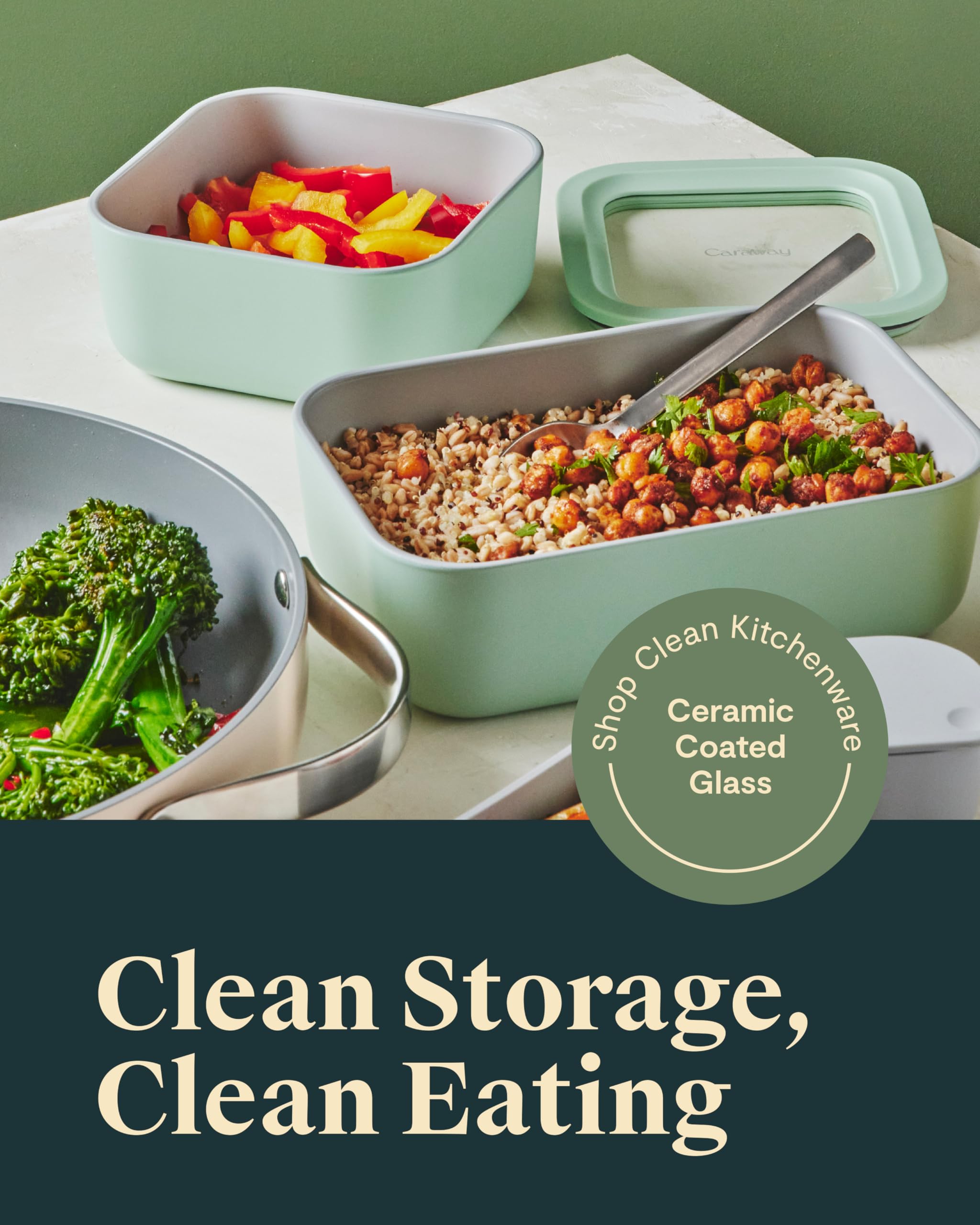 Glass Food Storage Set with Glass Lids