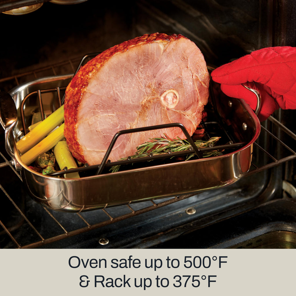 Stainless Steel Roaster with Nonstick Rack