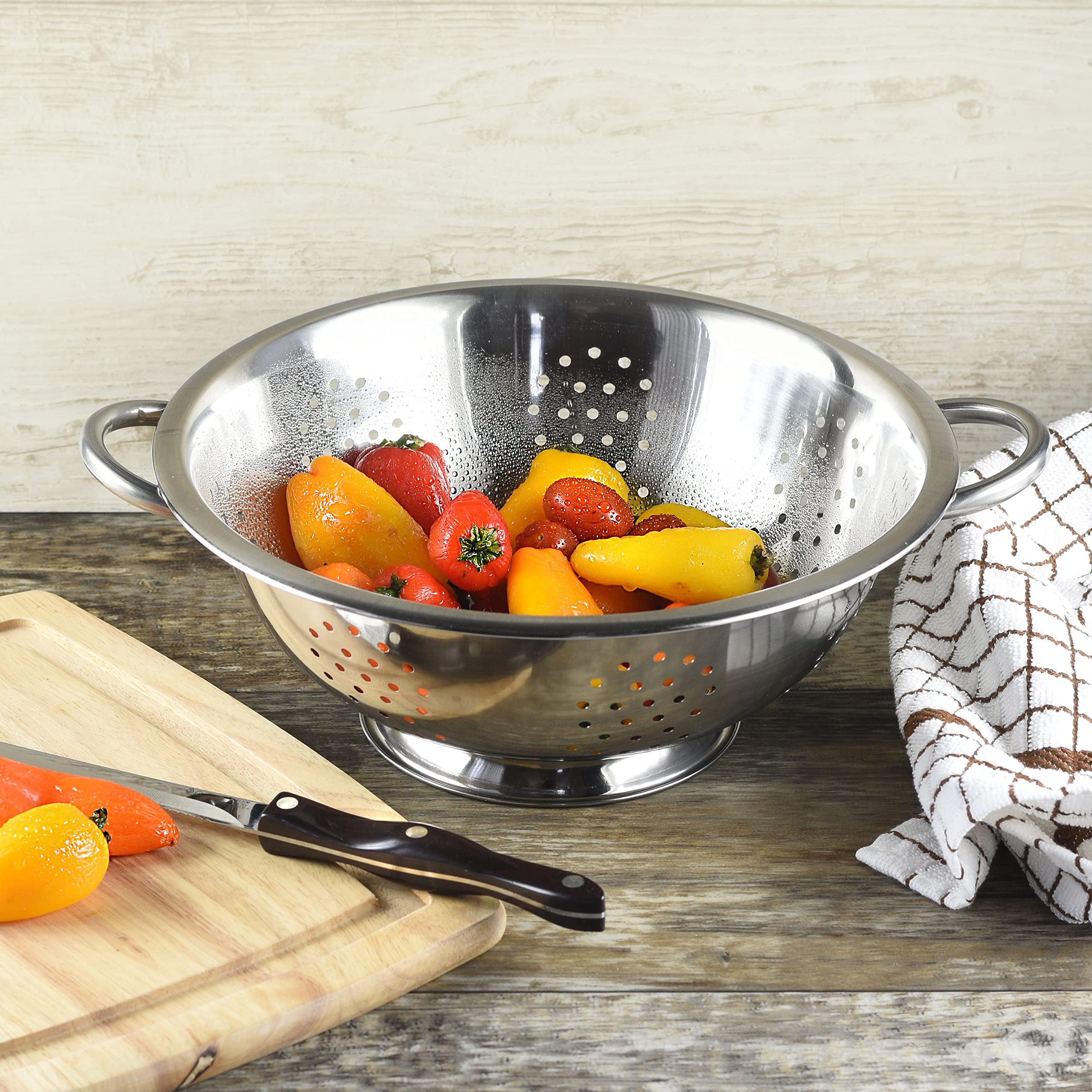 Stainless Steel Colander Set with Ring Base