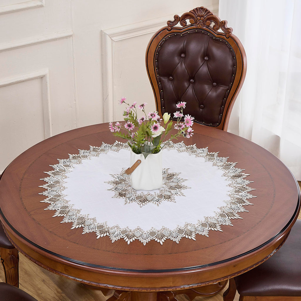 White Lace Table Runner & Placemat Set